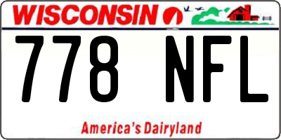 WI license plate 778NFL