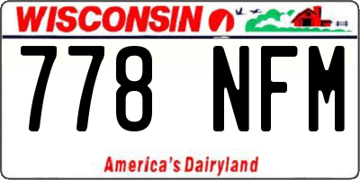 WI license plate 778NFM