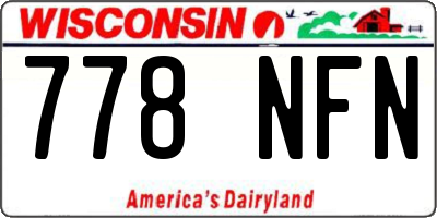 WI license plate 778NFN