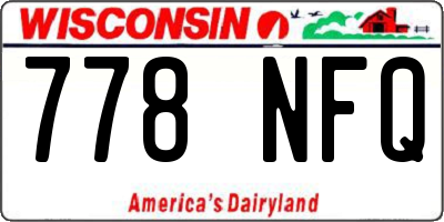 WI license plate 778NFQ