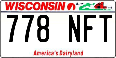 WI license plate 778NFT