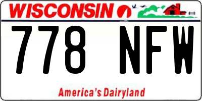 WI license plate 778NFW