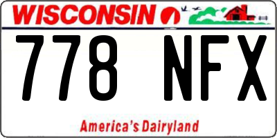 WI license plate 778NFX