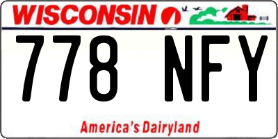 WI license plate 778NFY