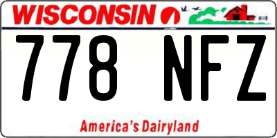 WI license plate 778NFZ