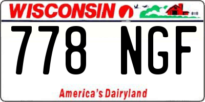 WI license plate 778NGF