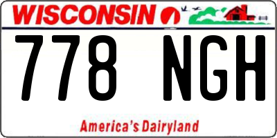 WI license plate 778NGH