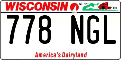 WI license plate 778NGL