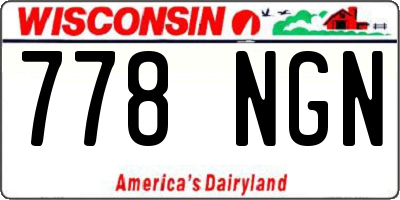 WI license plate 778NGN