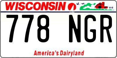 WI license plate 778NGR