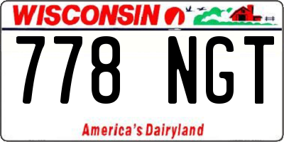 WI license plate 778NGT