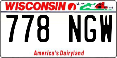 WI license plate 778NGW