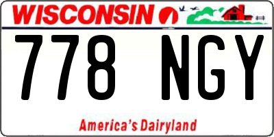 WI license plate 778NGY