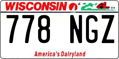 WI license plate 778NGZ