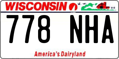WI license plate 778NHA