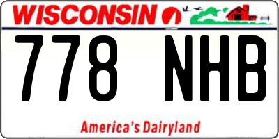 WI license plate 778NHB