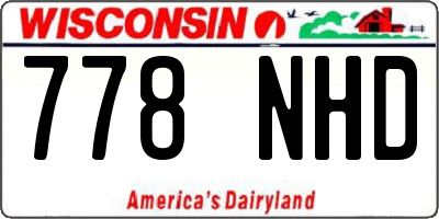 WI license plate 778NHD