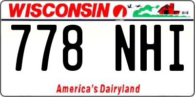 WI license plate 778NHI