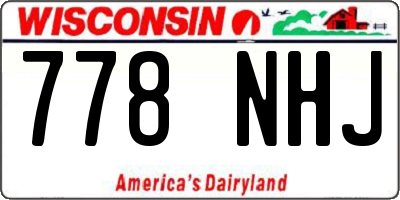 WI license plate 778NHJ