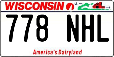 WI license plate 778NHL