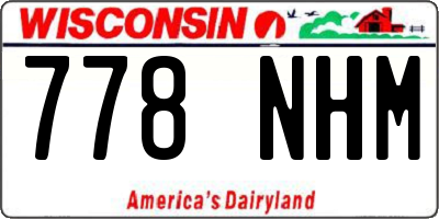 WI license plate 778NHM