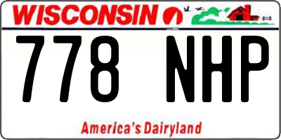 WI license plate 778NHP