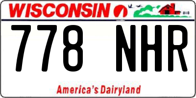 WI license plate 778NHR