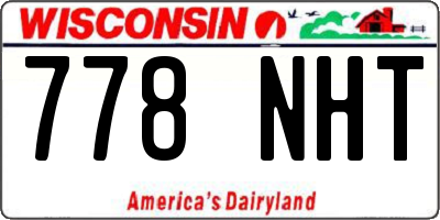 WI license plate 778NHT