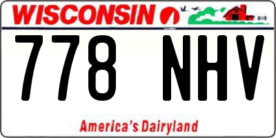 WI license plate 778NHV