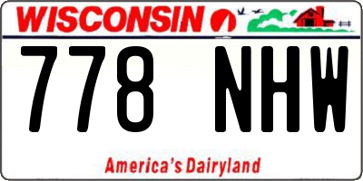 WI license plate 778NHW