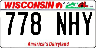 WI license plate 778NHY