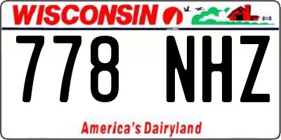 WI license plate 778NHZ