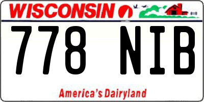 WI license plate 778NIB