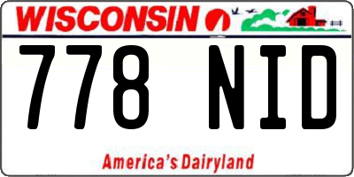 WI license plate 778NID