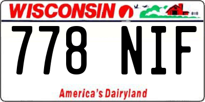 WI license plate 778NIF