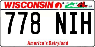 WI license plate 778NIH