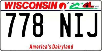WI license plate 778NIJ