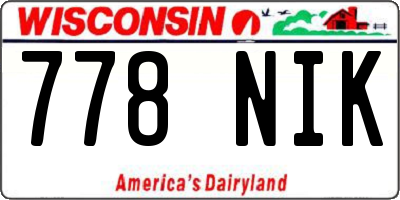 WI license plate 778NIK