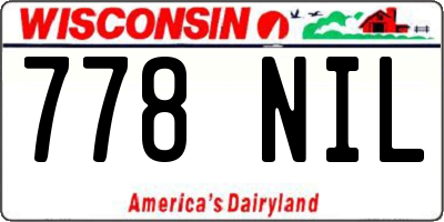 WI license plate 778NIL