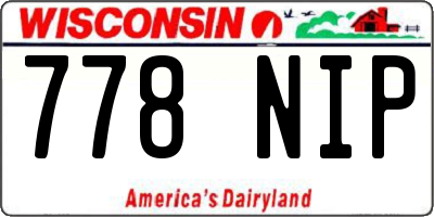 WI license plate 778NIP