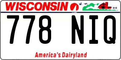 WI license plate 778NIQ