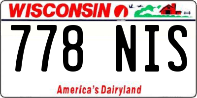 WI license plate 778NIS