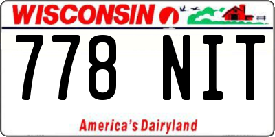 WI license plate 778NIT