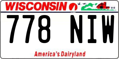 WI license plate 778NIW