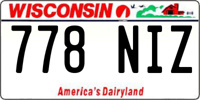 WI license plate 778NIZ