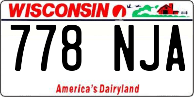 WI license plate 778NJA