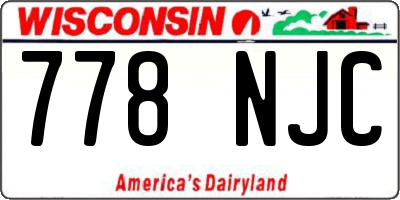 WI license plate 778NJC