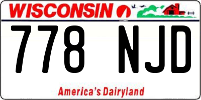 WI license plate 778NJD