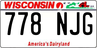 WI license plate 778NJG