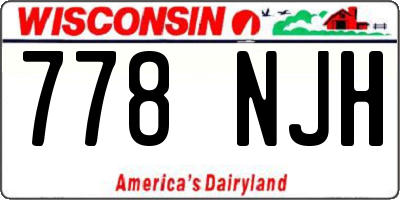 WI license plate 778NJH